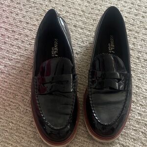 Vaneli Black Patent Leather Loafers